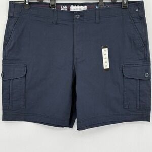 Lee Performance Men's Flexwear Navy Blue Ripstop Cargo Shorts Sz 48 Stretch NWT